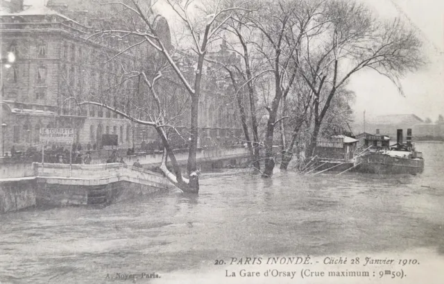 CPA Paris Floodations 1910 Gare D'Orsay Crue De La Seine