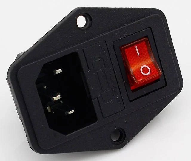 Terminal Power Socket Switchable Switch Fuse Holder Electrical Rocker Button New