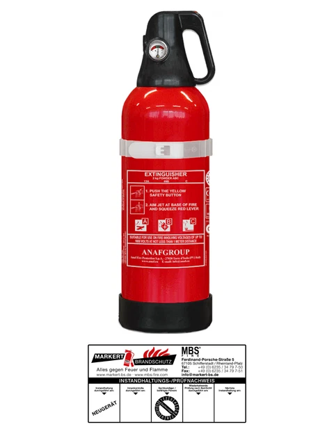 Extincteur 2 Kg à Poudre ABC - AUTOBEST Avec Manomètre - Neuf Pour Sécurité
