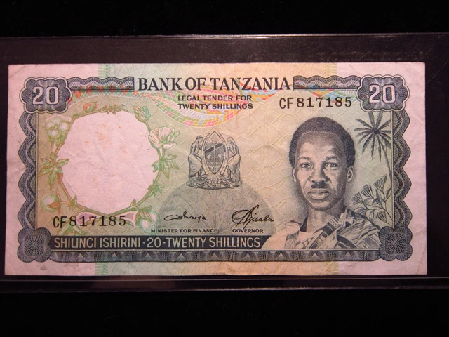 TANZANIA 20 Shilingi 1966 P3 President Nyerere Shillings 7185# Banknote Money