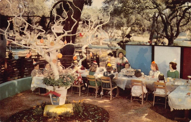 Birthday Party Sugar Plum Tree Children's Fairyland Oakland CA Vtg Postcard D16