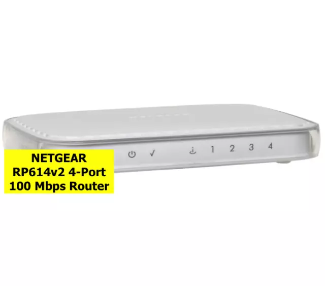 NETGEAR RP614v2 4-Port 100 Mbps Router Switch PC  Desktop Internet Ethernet Lan