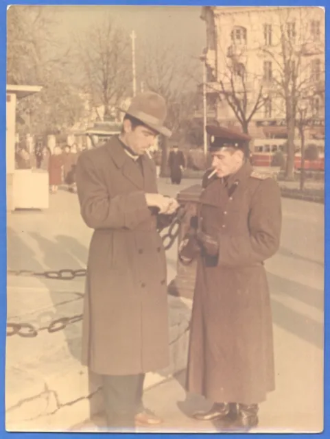 Handsome guys are smoking cigarettes Odesa 1960s Vintage photo