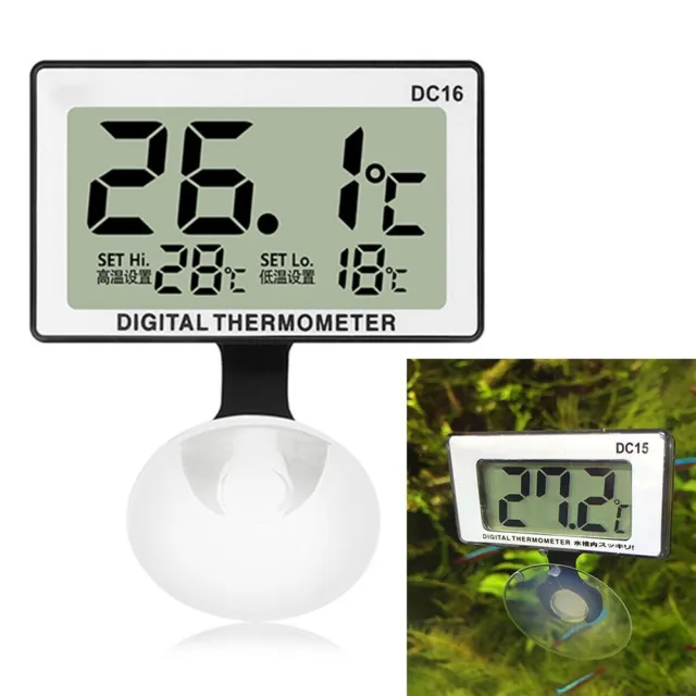 Termómetro digital LCD versátil para fácil monitoreo de temperatura en acuarios