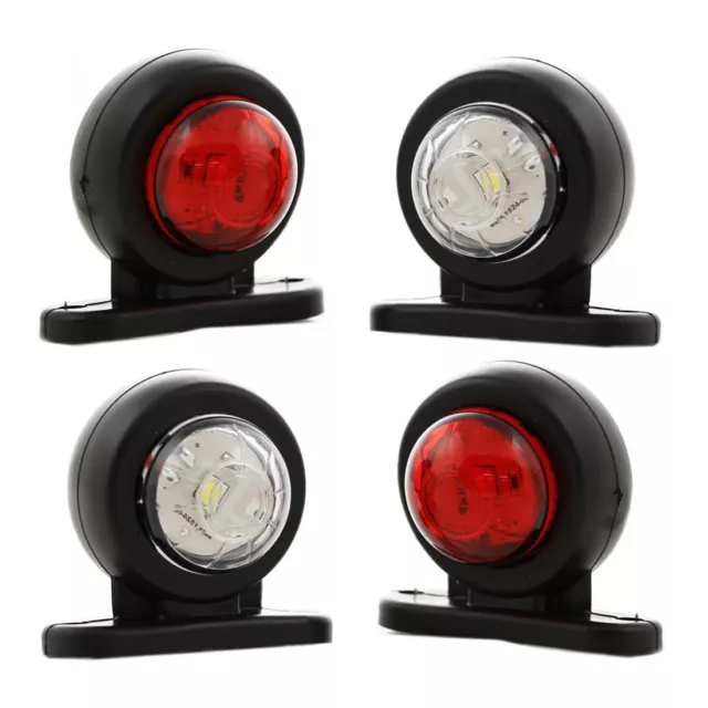 4 x LED LKW Begrenzungsleuchten 24V Volt Positionsleuchten Anhänger Rot Weiß