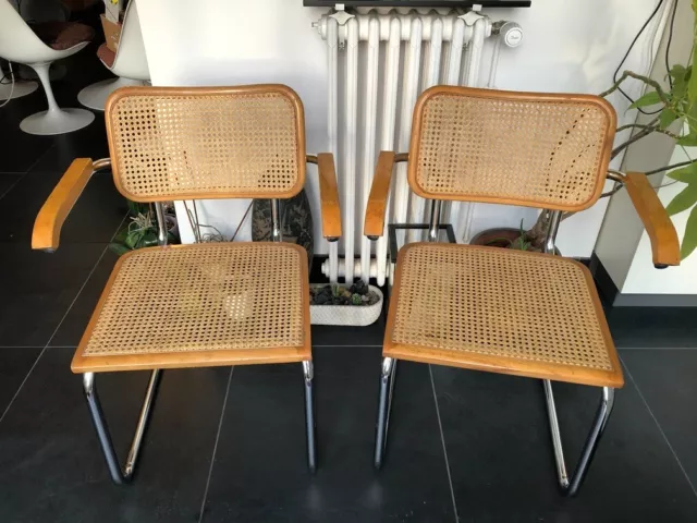 Paire de fauteuils type B64 design Marcel Breuer des année 1970 - 1980 vintage