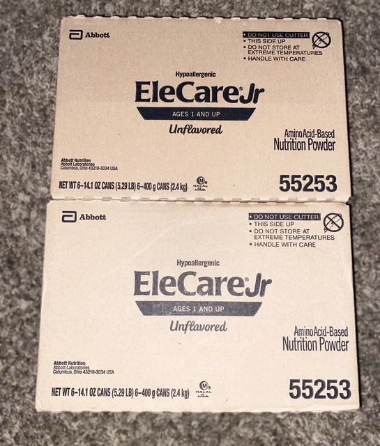EleCare Jr Unflavored 12 Cans 2 Boxes powder junior formula 2025 FAST SHIPPING