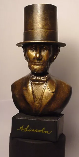 RARE Bust of 16th U.S. President Abraham Lincoln Wearing Stovepipe Hat Civil War
