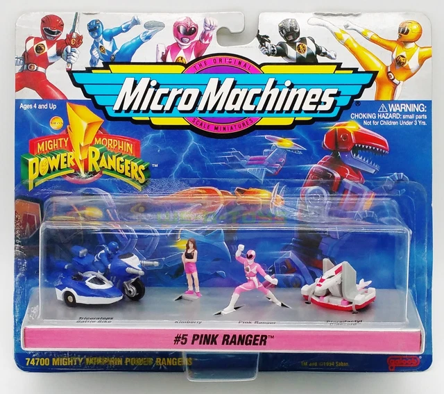 MICRO MACHINES MIGHTY Morphin Power Rangers #5 Rose Ranger Set Galoob ...