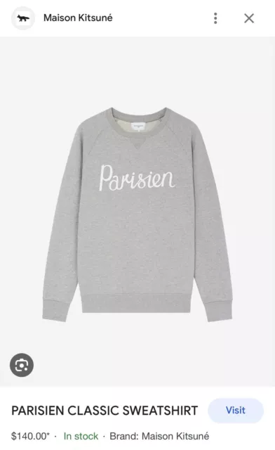 Maison Kitsune Paris APC Acne Studio sweatshirt XS Grey