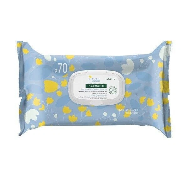 Klorane Bebe Gentle Cleansing Wipes 70pcs