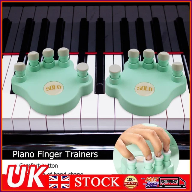 1 Pair Piano Finger Trainers Hand Strength Exerciser for Beginner (Green)