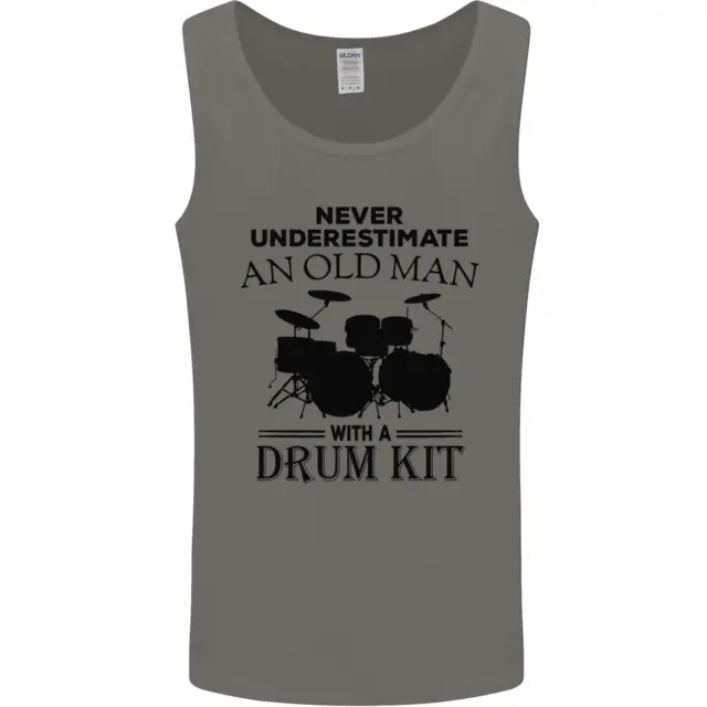 Old Man Drumming Drum Kit Drummer Funny Mens Vest Tank Top