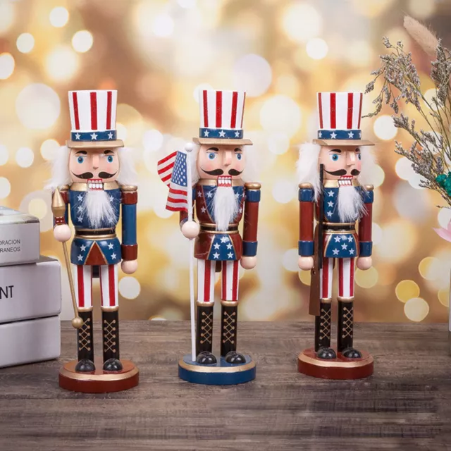 Weihnachten Holz Nussknacker amerikanische Nussbaum Flagge Soldaten Dekor Ornament Geschenke