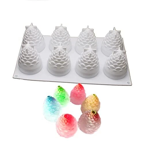 X-Haibei 3D Pine Cones Cake Chocolate Soap Candy Ice Maker Mold Silicone 3oz