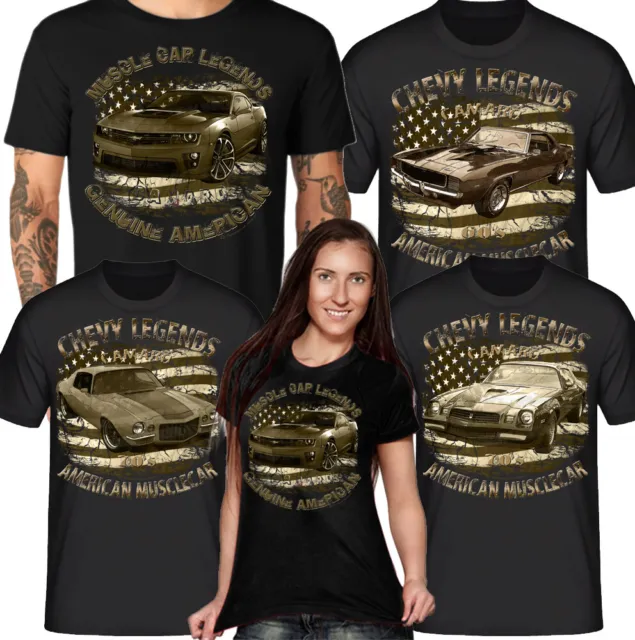 Chevy Camaro american muscle car V8 classic USA Oldtimer Chevrolet Auto Shirts