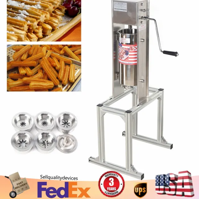 5L Commercial Vertical Churros Maker Machine Latin Fruit Machine Stainless Steel
