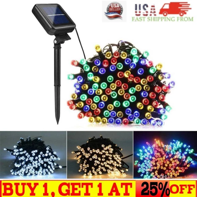 100 LED Solar Powered String Fairy Lights Outdoor Garden Wedding Party Xmas