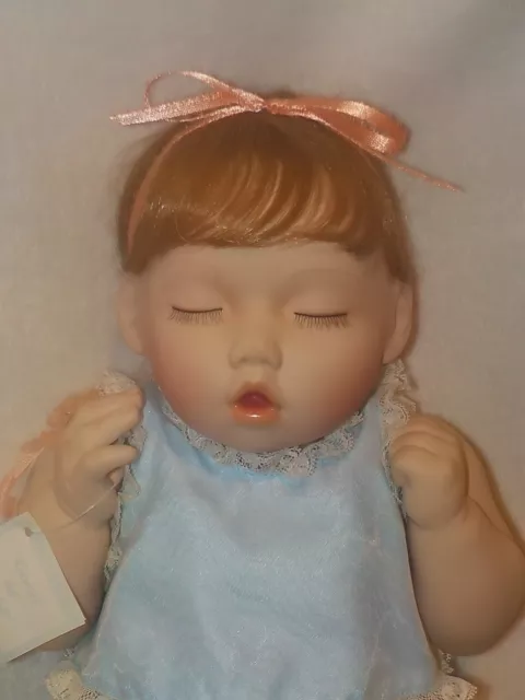16" All Porcelain Baby Doll "Good As Gold" By Ashton Drake W/ Box 4