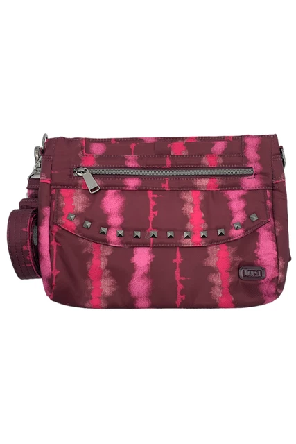 Lug RFID Crossbody with Stud Detail Pacer 2 Shibori Wine