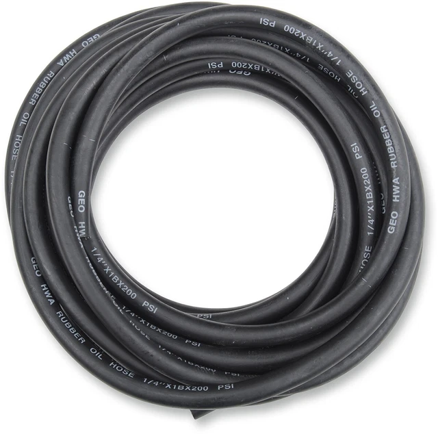 1/4" (6mm) Reinforced Fuel Line / Oil Line - 25 ft. roll - Black Emgo 14-03711