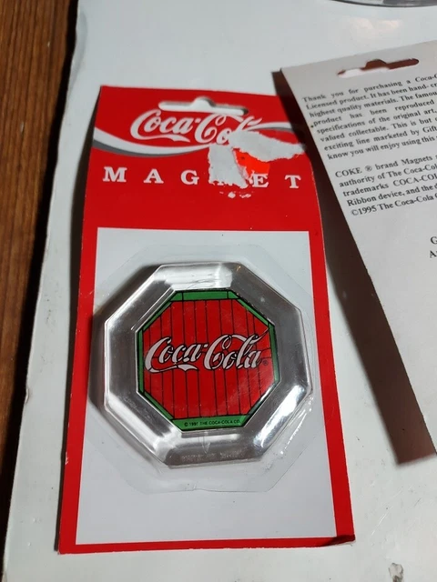 Coca-Cola magnet lucite 1995 2"x2" New.