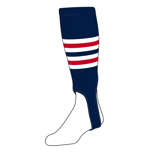 TCK Baseball Stirrups Small/Youth (100I, 5in) Navy, White, Red