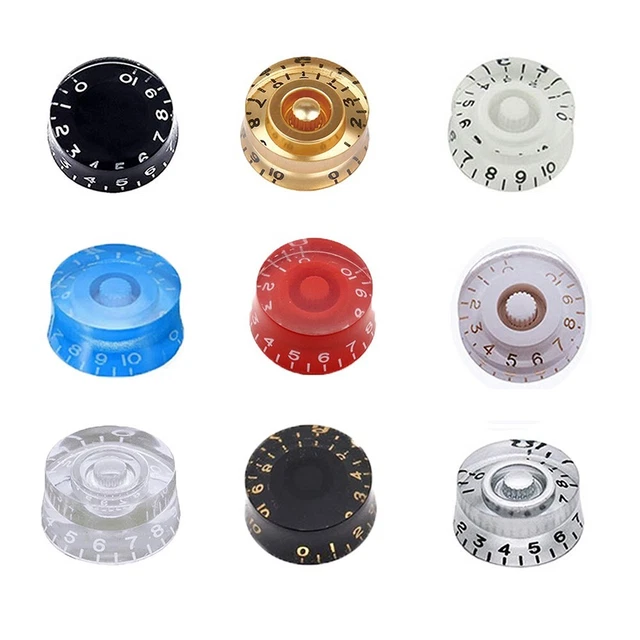 Boutons De Contrôle Guitare Les Paul - Lot De 4 (rouge Et Blanc) - Diamètre 6mm - Remplacement