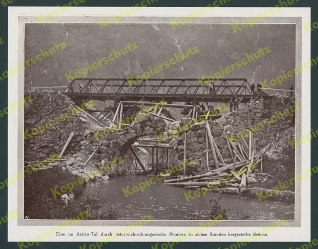 K.u.K. Pioniere Brückenbau Val d'Astico Kanone Rovere Gallnötsch Caldonazzo 1916