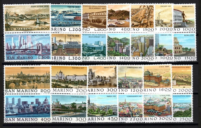 Republik San Marino Weltstädte ZD Komplette Ausgabe 1973-1989 Postfrisch.