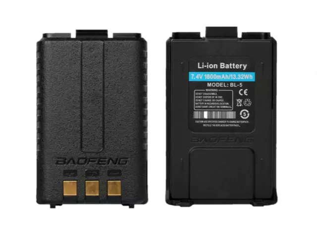 2x BAOFENG BL-5 1800mAh 7.4V Li-Ion Battery UV-5R+ UV-5RAX+ UV-5RA UV-5RC Radio