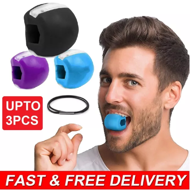 3PCS Jawline Exerciser Silicone Facial Jaw Muscle Trainer Fitness