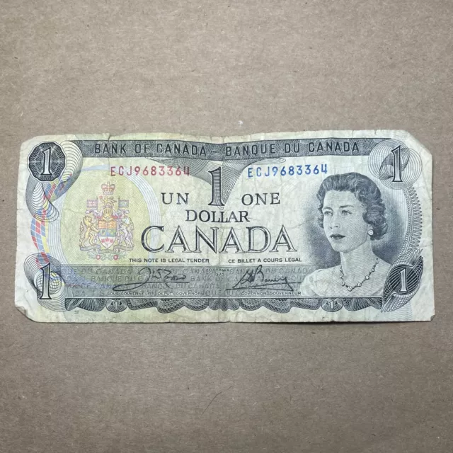 1973 Bank Of Canada One Dollar 1$ Bank Note (94B)
