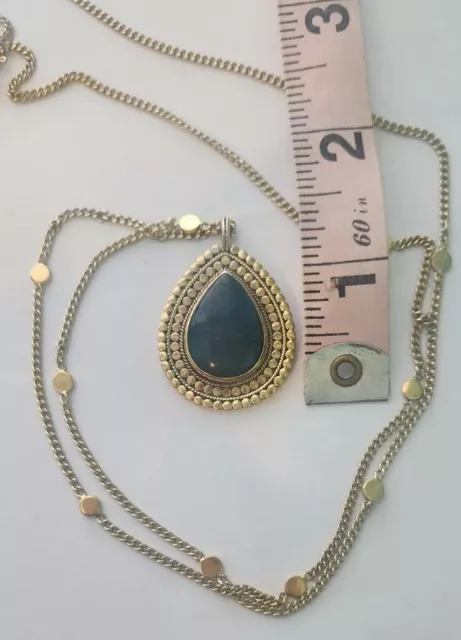 Anna Beck Large Apatite Pendant Necklace 30" Chain - Please Read Desc