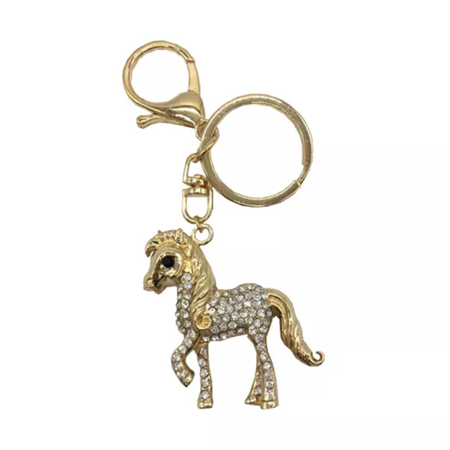 Little Rider Diamante Key Ring - Gold Tone Metal and Sparkles Pony Glam!