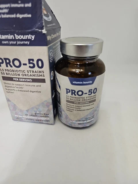 Vitamin Bounty Pro 50 Probiotic Strains 60 Veggie Capsules.Exp. 10/25
