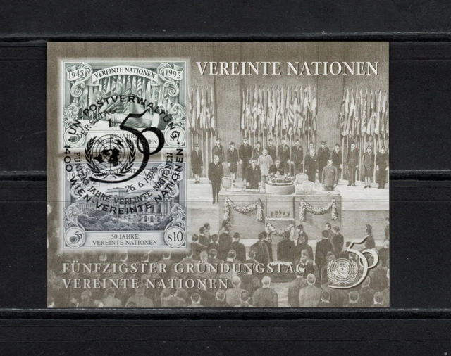 UNO Wien - 1995 - Mi.-Nr. Block 6 50 Jahre Vereinte Nationen UNO gestempelt oo