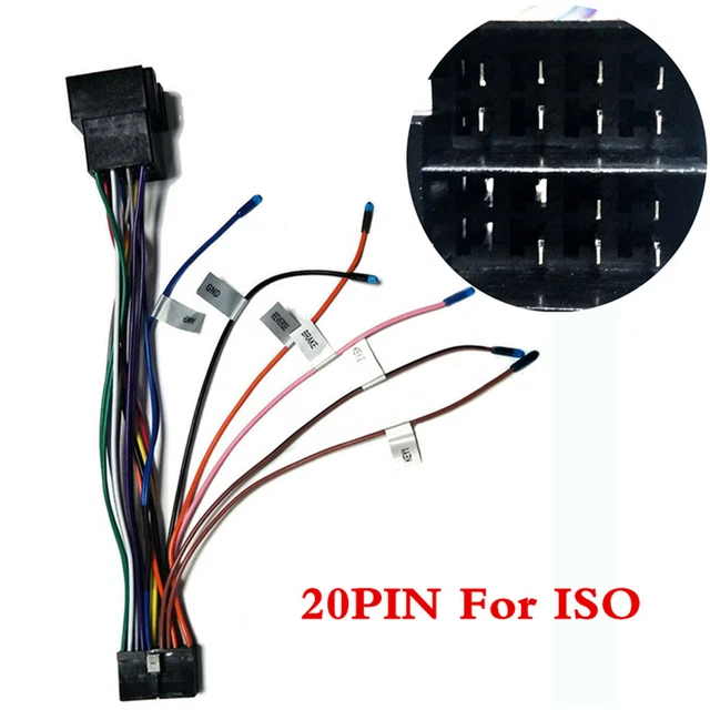 Car Radio Stereo Player 20PIN ISO Wiring Harness Cable Plug Connector Adapter