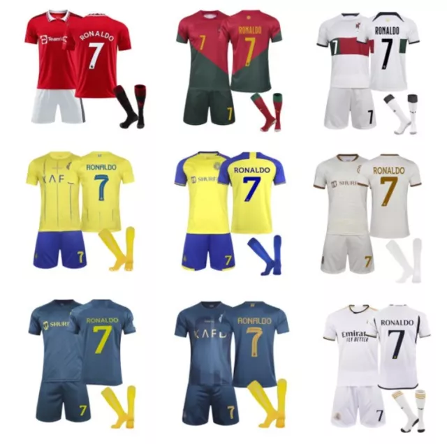 Kinder Adult Jungen 22/23 Portugal Heim Mini Trikot RONALDO #7 Jersey Shorts Kit