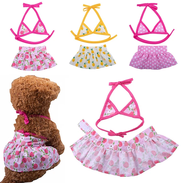 Animale Domestico Costumi da Bagno Cane Abito Bikini Set Estate Gatto Mare Gon -
