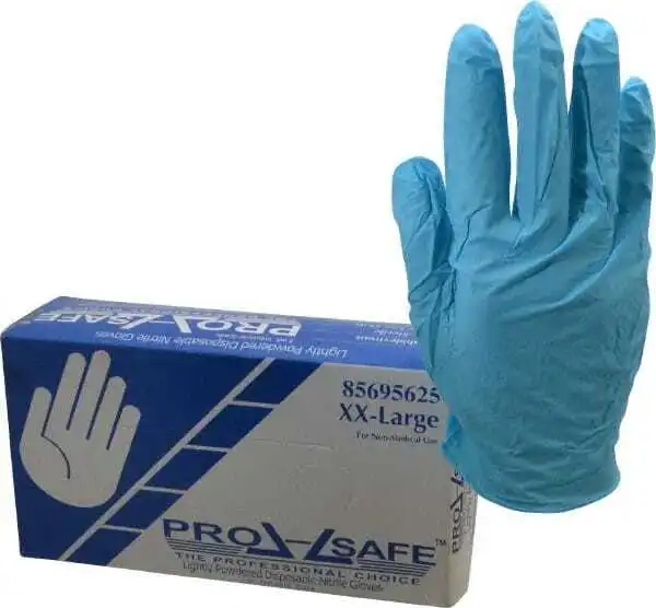 100 Pack PRO-SAFE 63-332/XXL Disposable Gloves, Size 2X-Large, 5 mil, Nitrile