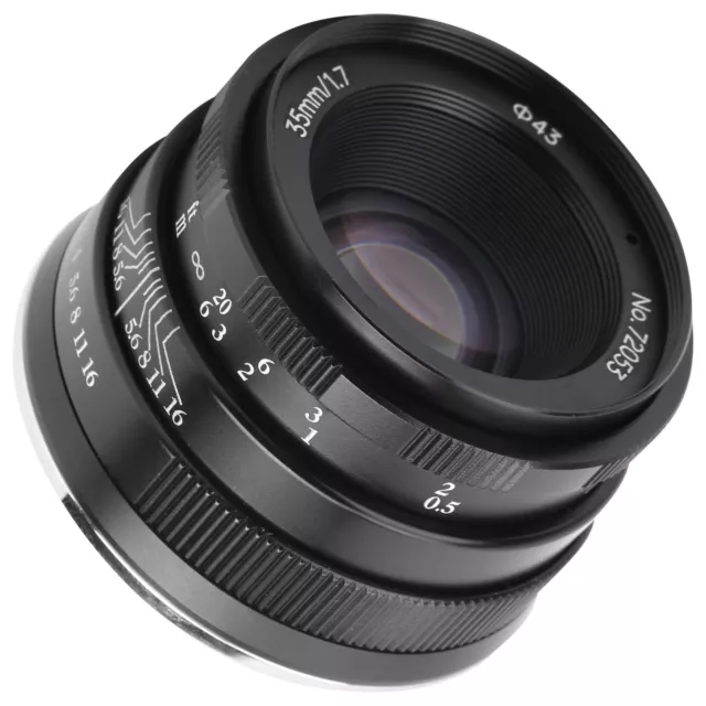 (Black) 35mm F1.7 Large Aperture E Mount Portrait Fixed Focus Manual Lens