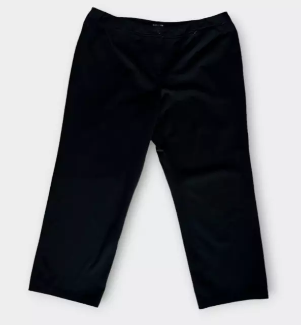 Eileen Fisher Pants Women Size 2X Black Pull On Ponte Knit Stretch Straight Leg
