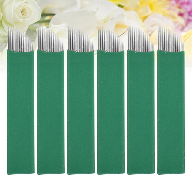 50 Pcs Disposable Sloped Needle Eyebrow Needles Set Eyebrow 11