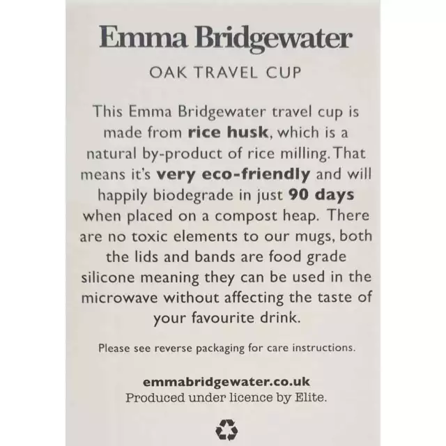 Emma Bridgewater Travel Cup Oak Leaf Design 3