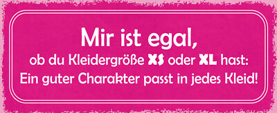 Kleidergröße egal ... Blechschild Schild gewölbt Metal Tin Sign 10 x 27 cm K0739