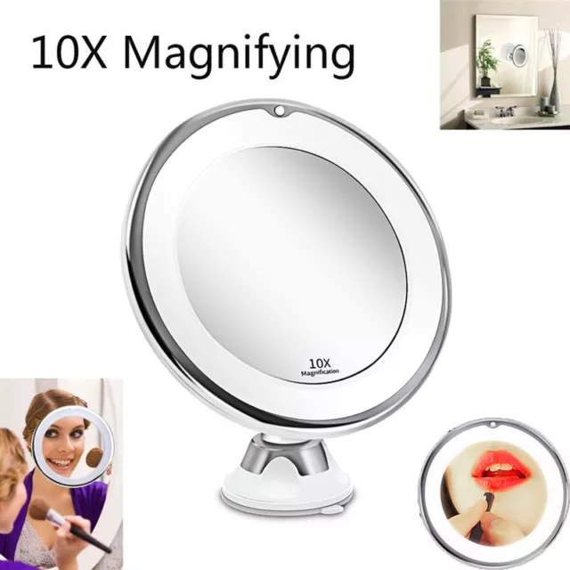 10x Magnifying Makeup Cosmetic Beauty Bathroom Mirror with LED Light 360° HOT 3