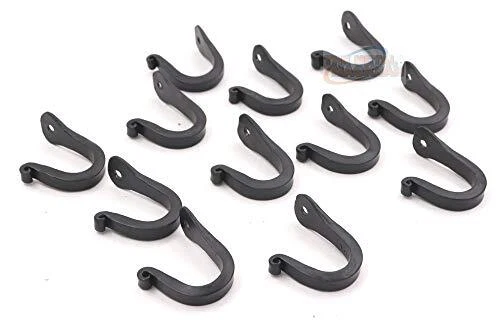 The Metal Magician Single Prong Wrought Iron Hooks, Vintage Hand Forged Iron...