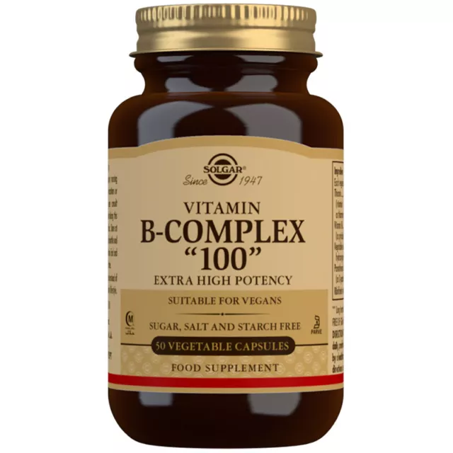 Solgar Formula Vitamin B Complex 100mg Vegan Vegetarian Capsules No Gluten Dairy