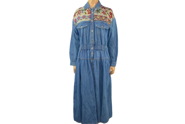 Denim dress Long sleeve jean dress SIZE M